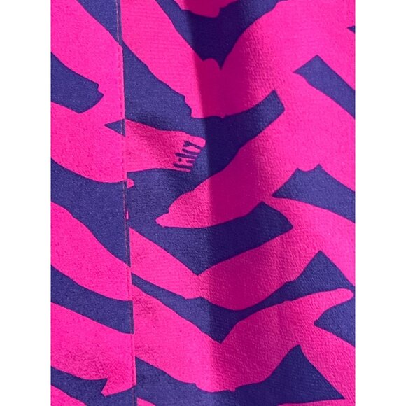 Lilly Pulitzer Pink & Blue Zebra Print Long Sleeve Blouse Size S - Picture 3 of 9